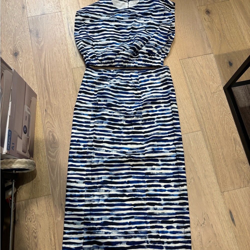 A.L.C. Navy and White Matching Set - Sleeveless Top and Skirt